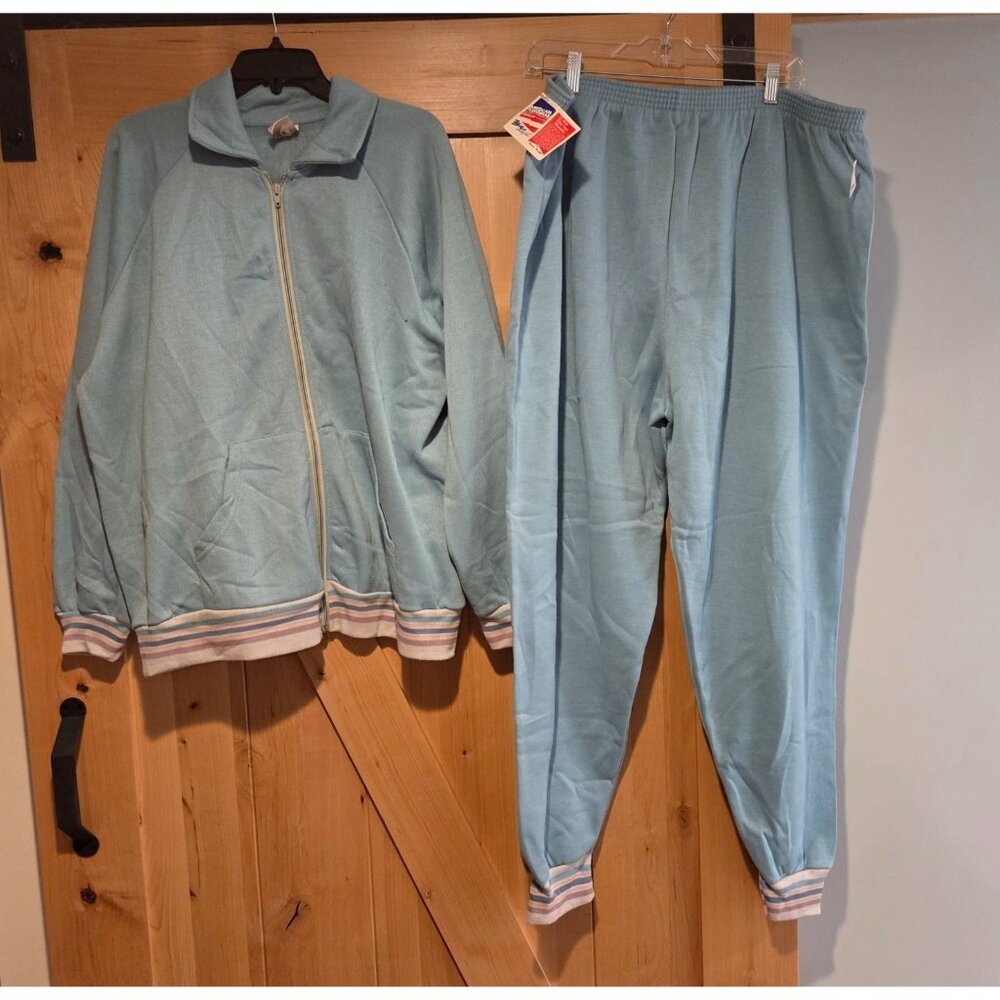 New! Vtg Bassett Walker Womens Lounge Set Raglan Sweatshirt Size 44 Top 38 Pants